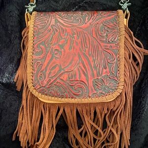 Cross body leather purse